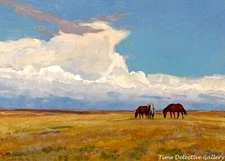 "Clouds and Prairie" by Maynard Dixon - American West Art Print