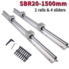 2PCS SBR20-1500mm Linear Guide Rail Slide Rail 4 PCS SBR20UU Bearing Block
