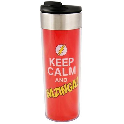 BIG BANG THEORY Thermobecher Mug to Go ''Keep calm and BAZINGA!'', 0,4l, Edelstahl