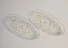 Set Of 2 Vintage Hocking Star Of David Celery Or Relish Dishes Cut Glass Clear