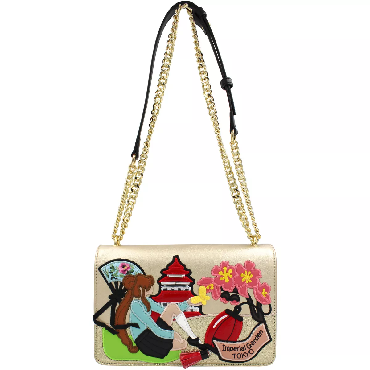 Braccialini designer creative small flap bag collage applique