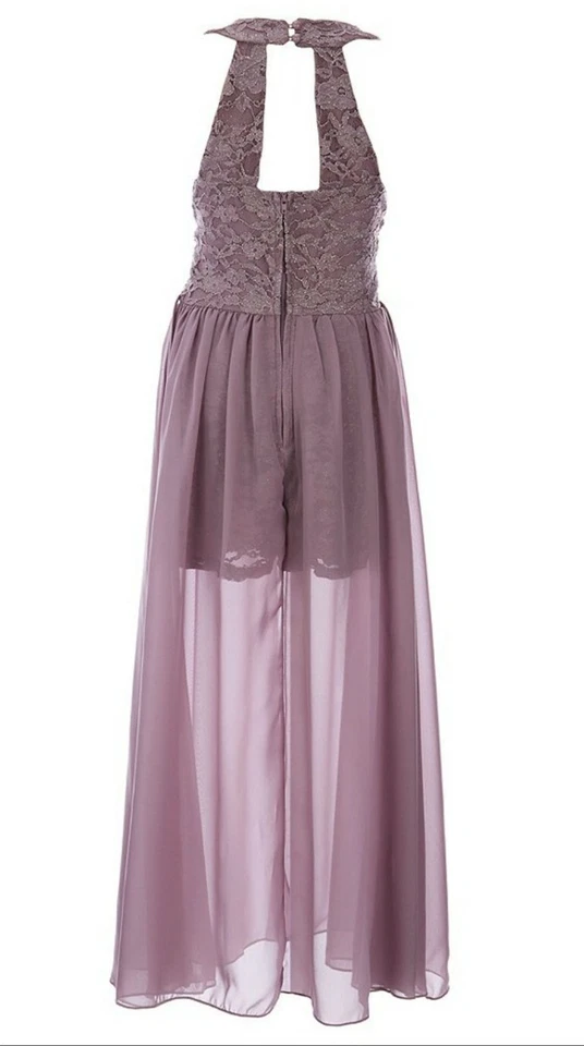 Xtraordinary Big Girls Keyhole Glitter Lace Rhinestone Fanciful Maxi Dress-14 16 - Image 3 of 4