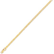 10k Yellow Gold 7" Solid Anchor Mariner Link Chain Bracelet 2.3 mm 1.5 Grams