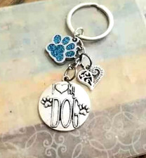 "I Love my Dog" Key Chain   Paw Print Charm, Dog Lover Gift, Dog Mom, Dogs