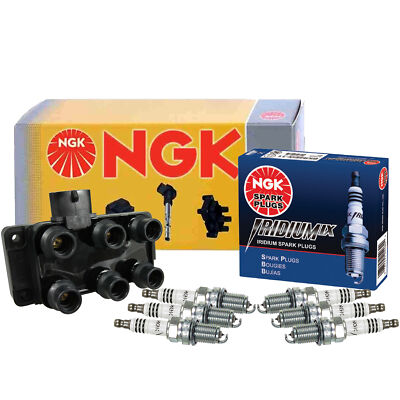 NGK DIS Ignition Coil & 6 Iridium IX Spark Plugs Kit For Ford Taurus SHO V6