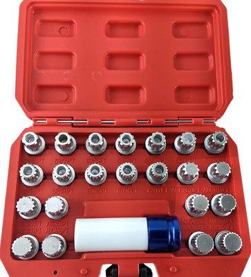 Key Rivet Wheel 23pc Ribe Multi Spline Wheel Locking Key Set for Lug Nut Stud Removal ...