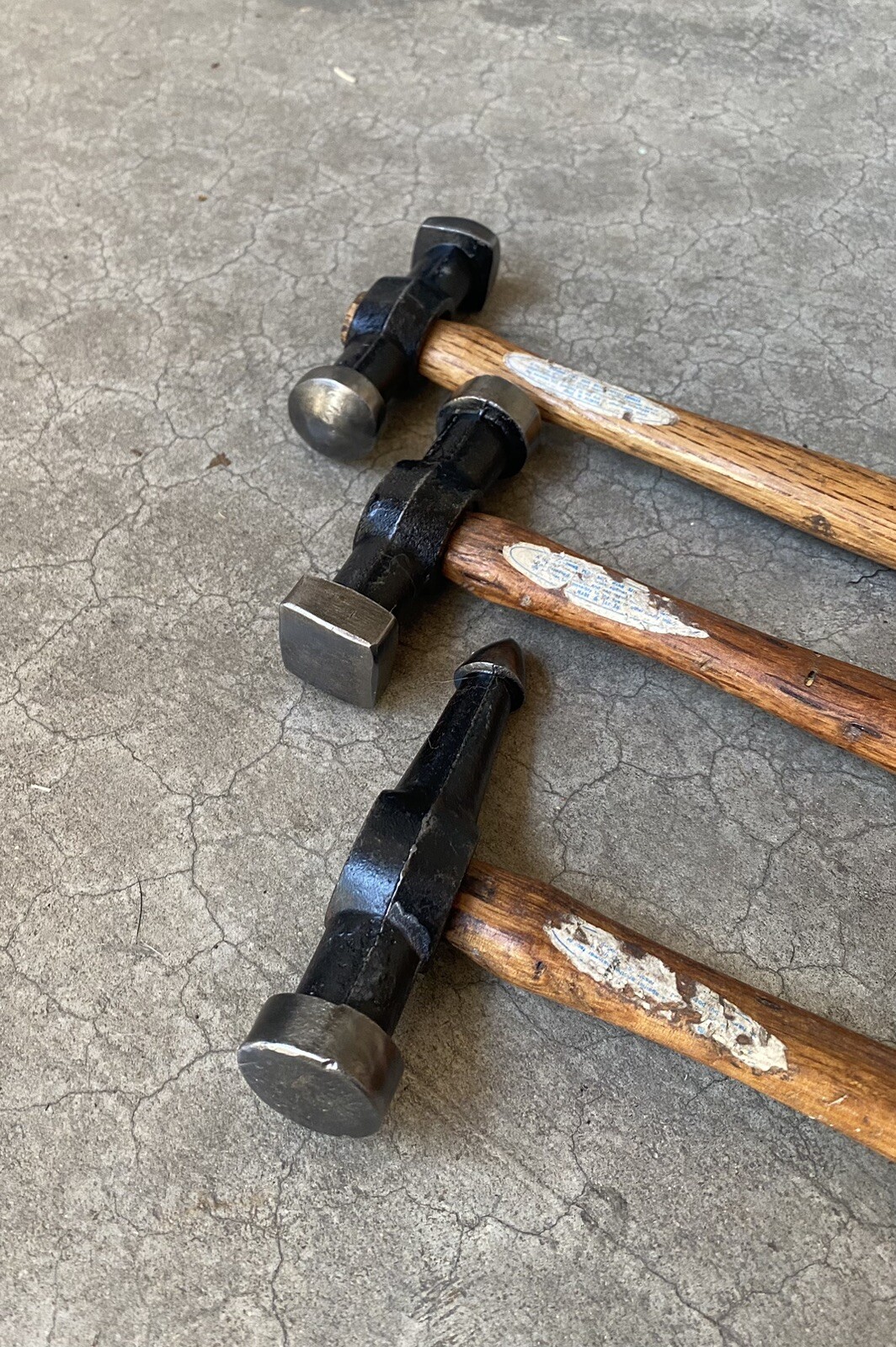 9 Pc. Vintage Auto Body Hammer Set New Britain Porter Ferguson