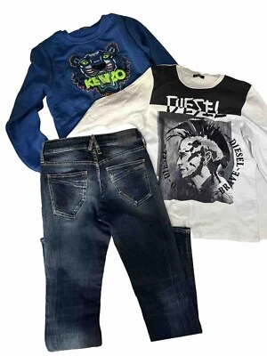 LOT GARCON 12 ANS JEAN LE TEMPS DES CERISES TOP DIESEL SWEATER KENZO - Photo 1/4