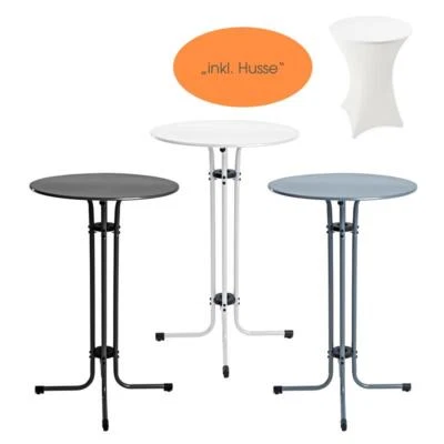 ESTEXO Stehtisch Bistrotisch Tisch Garten Partytisch Gartentisch Set Ø70 cm inkl. Husse