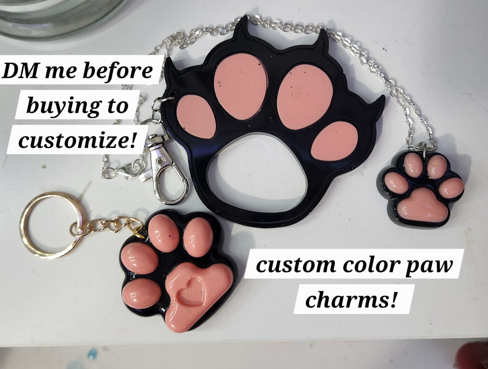 Custom Color Paw Charm
