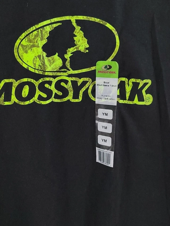 Mossy Oak Youth T Shirt Size Med Color Black With Logo Short Sleeve Casual NWT - Image 4 of 4
