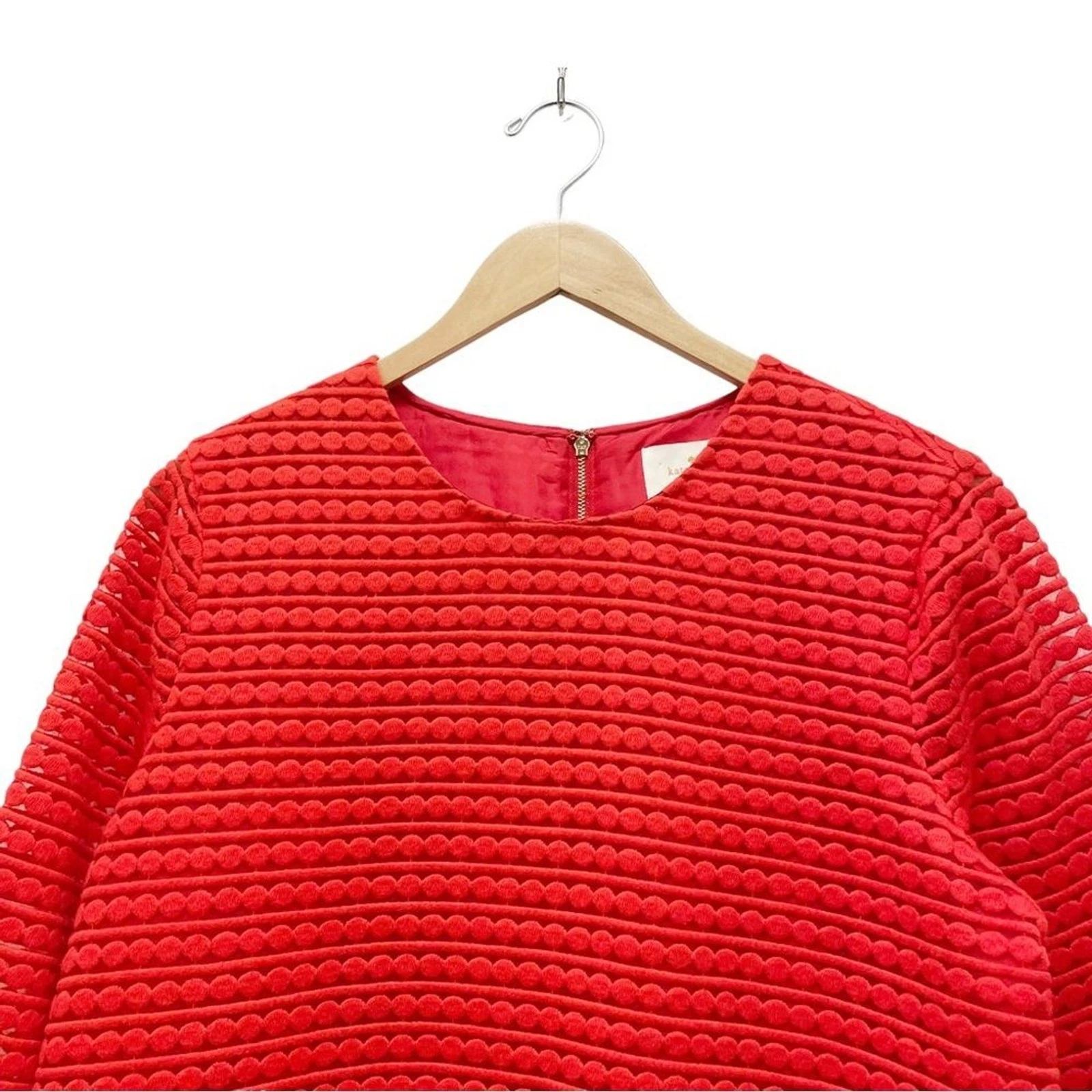 Abito Kate Spade New York Ashby Maraschino rosso ricamato cambio donna taglia 14