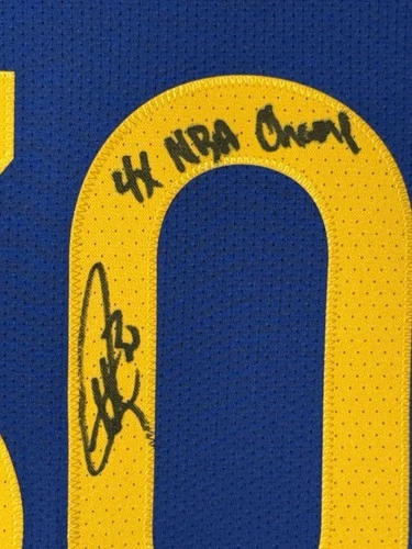 Stephen Curry "4x NBA Champ" Signed Warriors Nike ADV Authentic Jersey USASM BAS