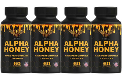 ( 4 Pack ) Alpha Honey Male Performance Capsules, AlphaHoney Capsules Supplement