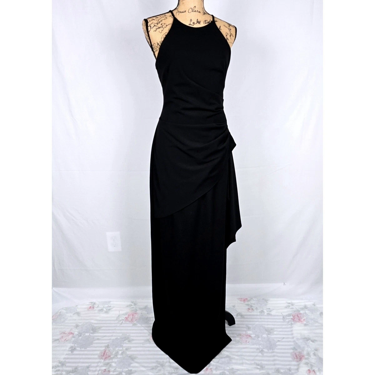 blue dress for baby girl Badgley Mischka Women's Brocade & Crepe Strapless Gown - Black Gold main image 0