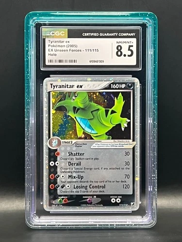 Tyranitar EX #111 Ultra Rare Holo- 2005 Pokémon EX Unseen Forces- CGC 8.5