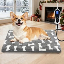 Bestio Dog Heating Pad 22x 18 in Waterproof Heated Dog Cat Bed Adjustable The...