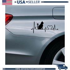 Cat Heartbeat Car Sticker Decal Waterproof Vinyl Car Bumper Stickercolor Black Cat Heartbeat Car Sticker Decal Waterproof Vinyl Car Bumper Stickercolor Black