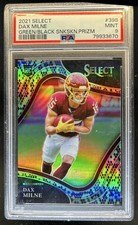 2021 Select Dax Milne RC Green and Black Snakeskin Prizm Field Level #/2 PSA 9