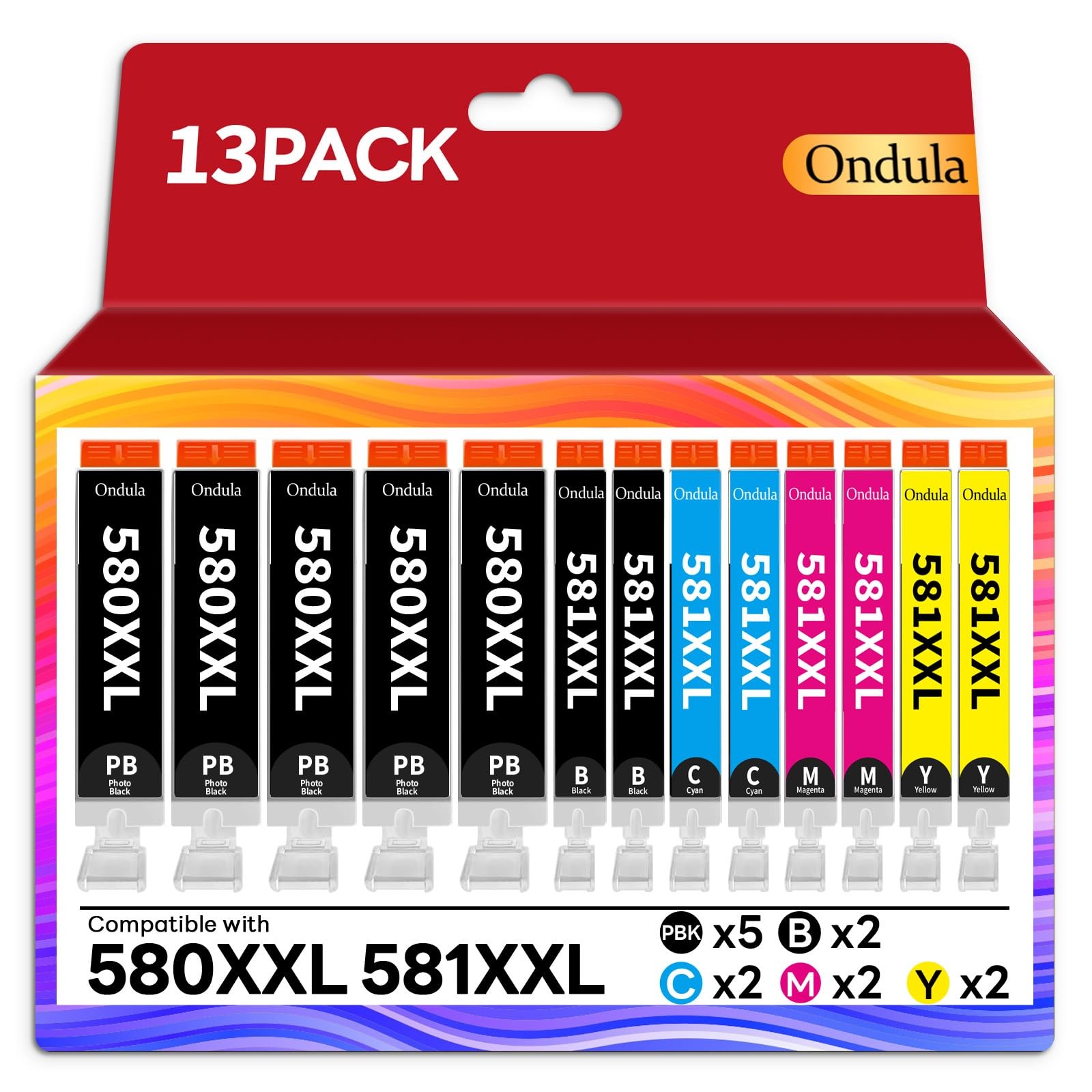 Cartouches encre compatibles PGI-580 CLI-581 XXL imprimante jet d'encre Pixma TS6350