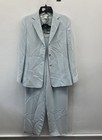Vintage 90s Casual Corner Women's Light Blue 3-Button Pant Suit Set Sz 6 — photo 1