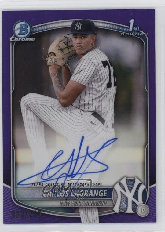2025 Bowman Chrome Prospect Purple Refractor /250 Carlos Lagrange #CPA-CL Auto