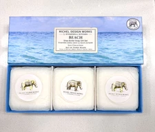 Michel Design Works Beach Soap Set of 3 Wrapped Bars in Gift Box 3.5 oz/ 10.5 oz