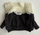 Vintage 1960s Barbie Doll PAK Cardigan Sweater, Black & White Wool, Mattel Japan