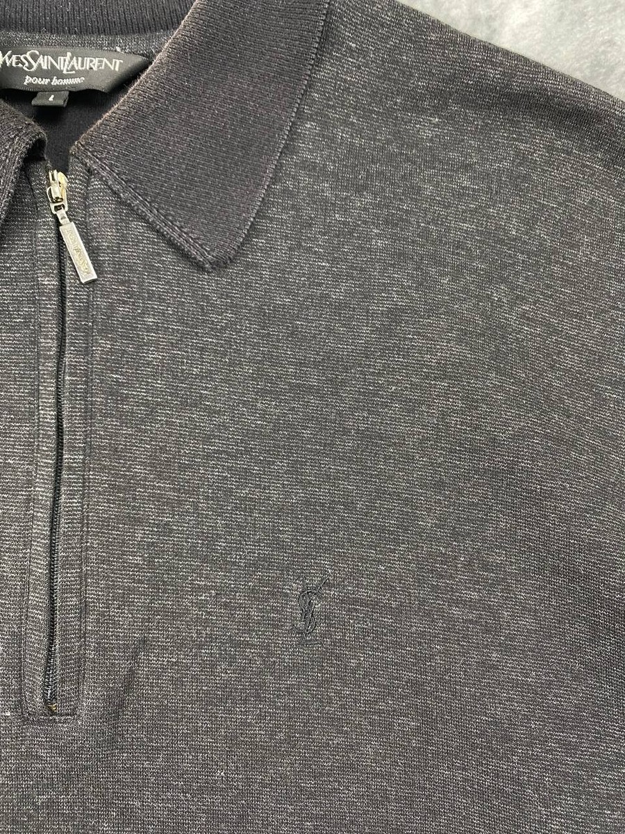 VIntage Yves Saint Laurent Polo Sweatshirt Vickose 1/4 Zip YSL Men