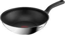 Image of Tefal Comfort Max 28cm Stainless Steel Wok Durable Non Stick Pan with Thermo