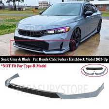 For Honda Civic Sedan Hatch 2025 Yofer Sonic Gray Front Bumper Lip Splitter Kit