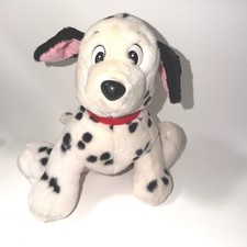 Vintage Disney Parks 101 Dalmatians Lucky Puppy Plush Spotted Dog Red Collar 11"