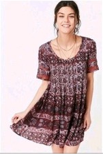 Urban Outfitters Ecote Dress Extra Small Boho Hippie Amethyst Ivory