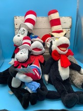 5 Vintage Dr. Seuss Cat in the Hat Plush Animal Toys, 1970-2000s