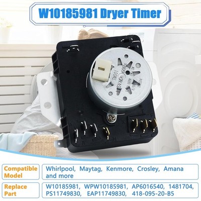 Upgraded W10185981 WPW10185981 Dryer Timer for Whirlpool, Maytag, Amana, Crosley