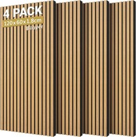 Akustikpaneele Holzfurnier Selbstklebend 3D Wandpaneele 120X60Cm 4 StüCk