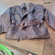 Luxuriously Soft but Heavy Leather Jacket Men's Size M Hip Length Belted
