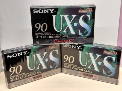 3x SONY UX-S 90 NEU/OVP Guide Block TYPE 2 IEC II Kassette Cassette sealed NOS