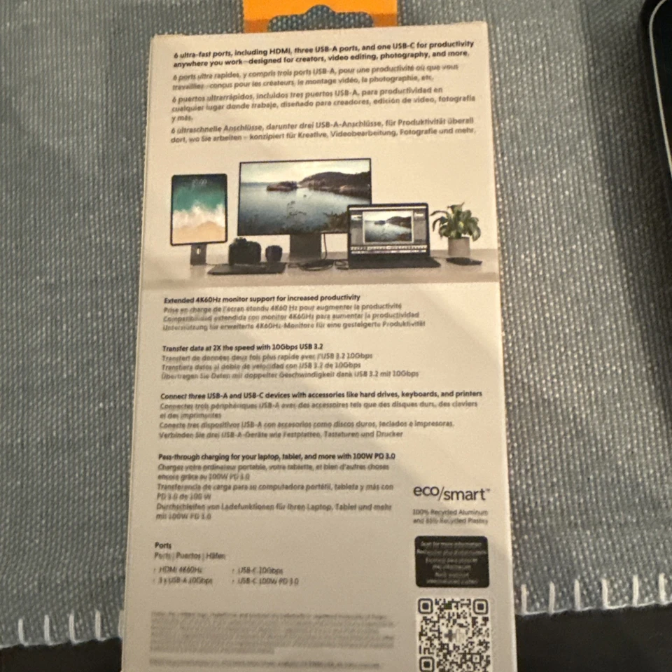 Hyper 6 Ultra Fast Ports USB-C Hub 4K 10 Gbps 100 Watts New Sealed Box - Image 2 of 3