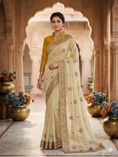 Indian Saree Party Wear Wedding Designer Blouse Sari Bollywood Ethnic Pakistani