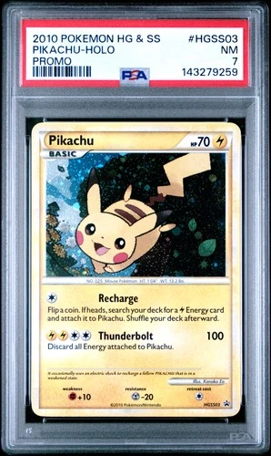 2010 POKEMON HEARTGOLD & SOULSILVER PROMO #HGSS03 PIKACHU-HOLO PSA 7
