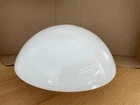 Large Vintage Schoolhouse Mushroom/Half Moon Milk Glass Shade, Excl. Cond.