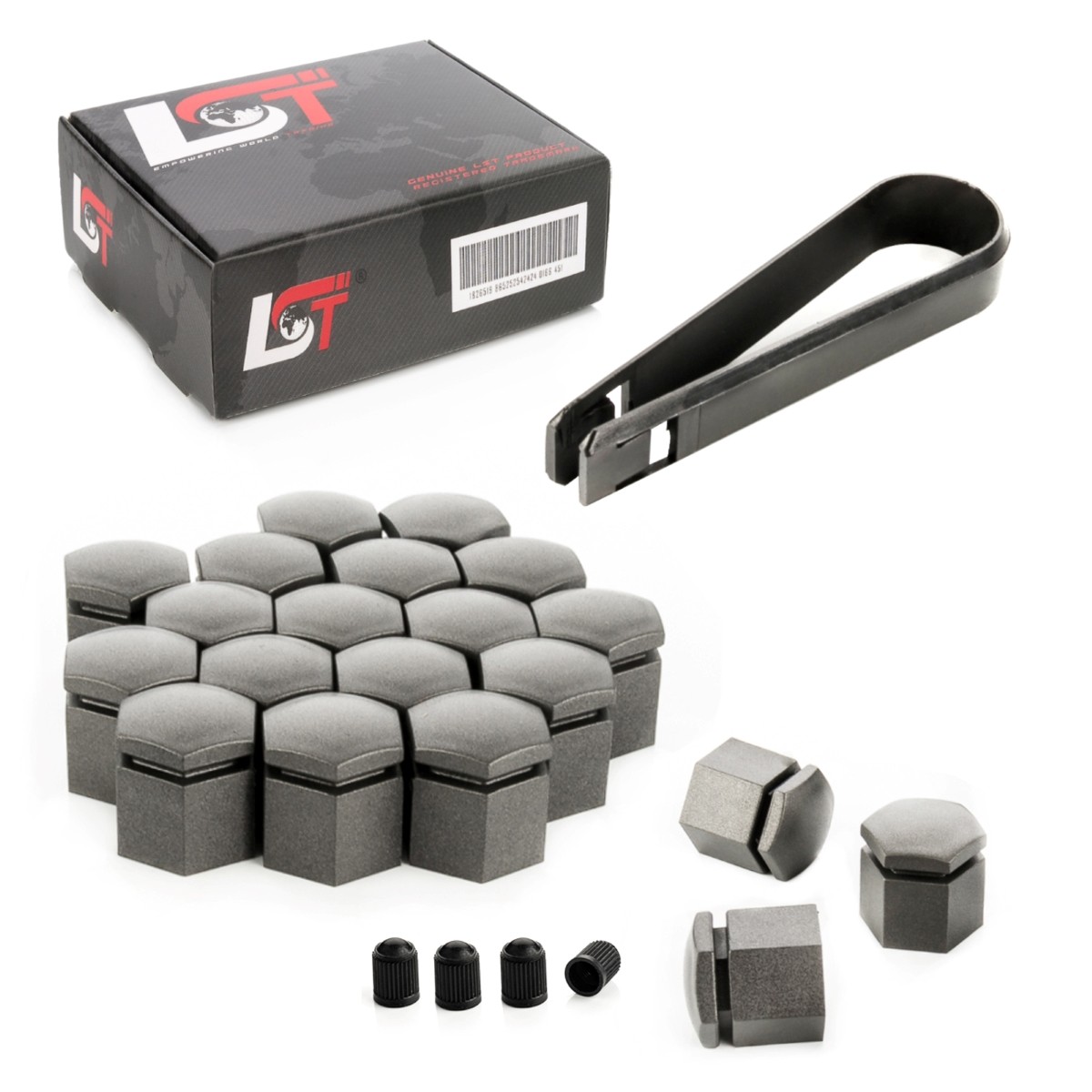 20X Wheel Nut Cover Hex Caps 17 Mm Gray For DAEWOO