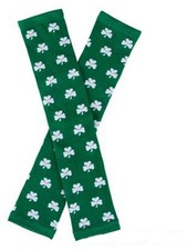 Saint Patrick's Day Green And White Shamrock Leg Warmers Costume Accessory