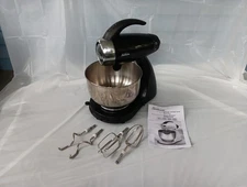 Sunbeam Mixmaster Heritage Series Model 2353 Black Stand Mixer w/Bowls & Beaters