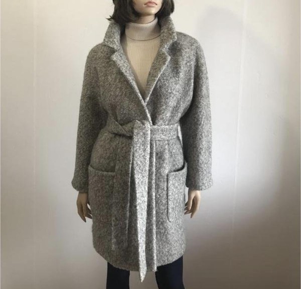 Women Ganni Coat Grey Polyester 34 / XS / 42