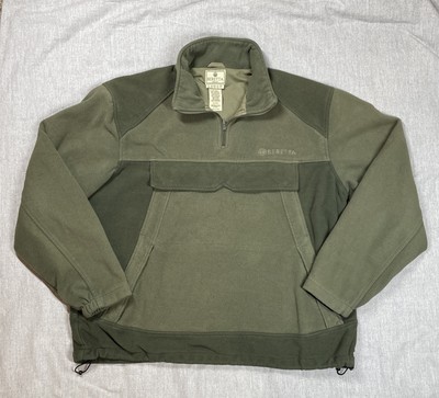 Beretta 1/4 Zip Pullover Fleece Jacket Men’s Sz XL Green Kangaroo Pocket 