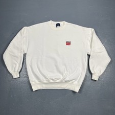 Vintage 90s WCKY 550 Talk Radio Crewneck Sweatshirt White XL USA Made VTG
