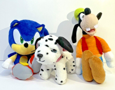 Disney, Sega, Battat - 4-9''   Plush Collection - Sonic Hedgehog, Goofy, Pepper