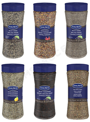 SANTA MARIA Pepper Variety Peppers Mix Whole Tellicherry Lemon XL Jars